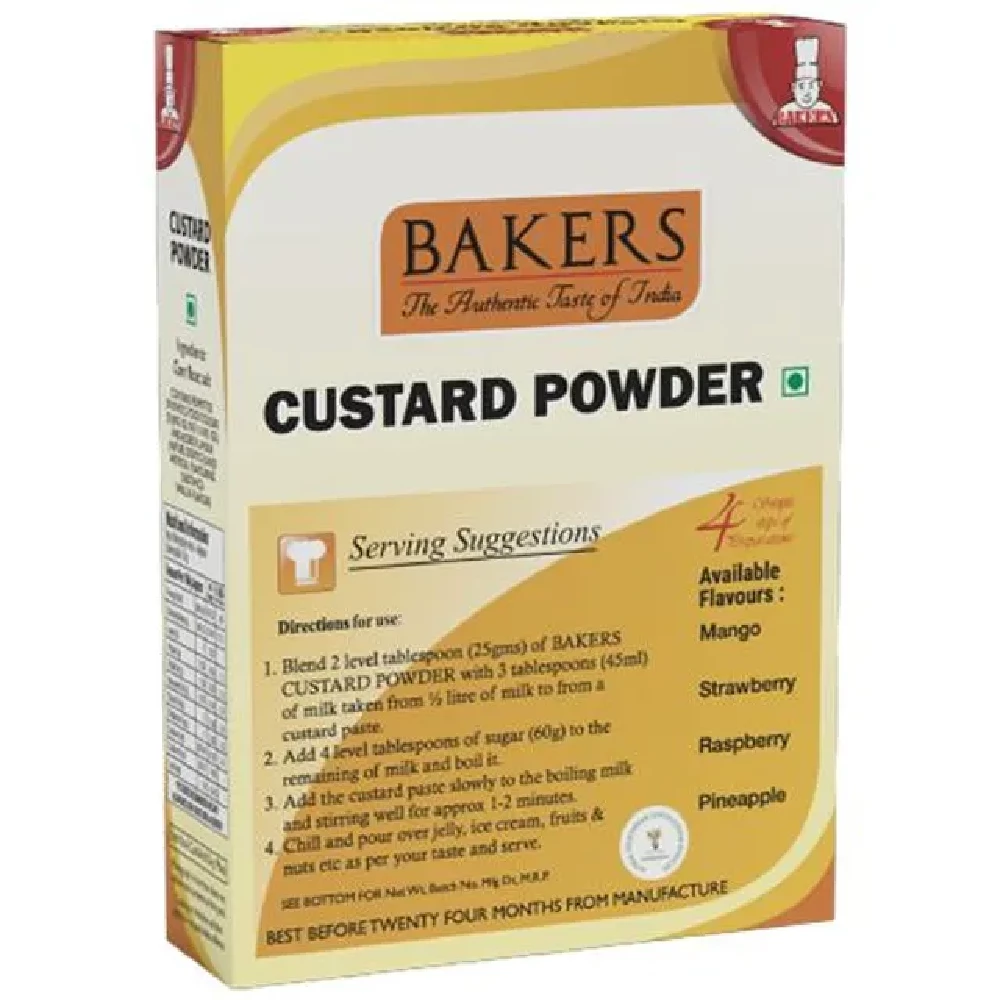 BAKERS Custard Powder - Vanilla Flavour, 100g Box-2.webp